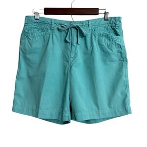 Lauren Jeans Co shorts women's 8 aqua cotton chino preppy beach coastal classic